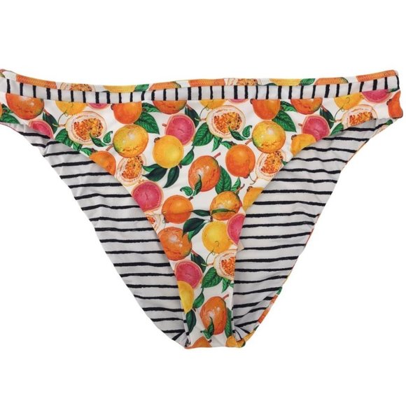 Nanette Lepore Tutti Fruitti Charmer Reversible Bikini Bottoms NWT Sz 14 - Picture 2 of 13